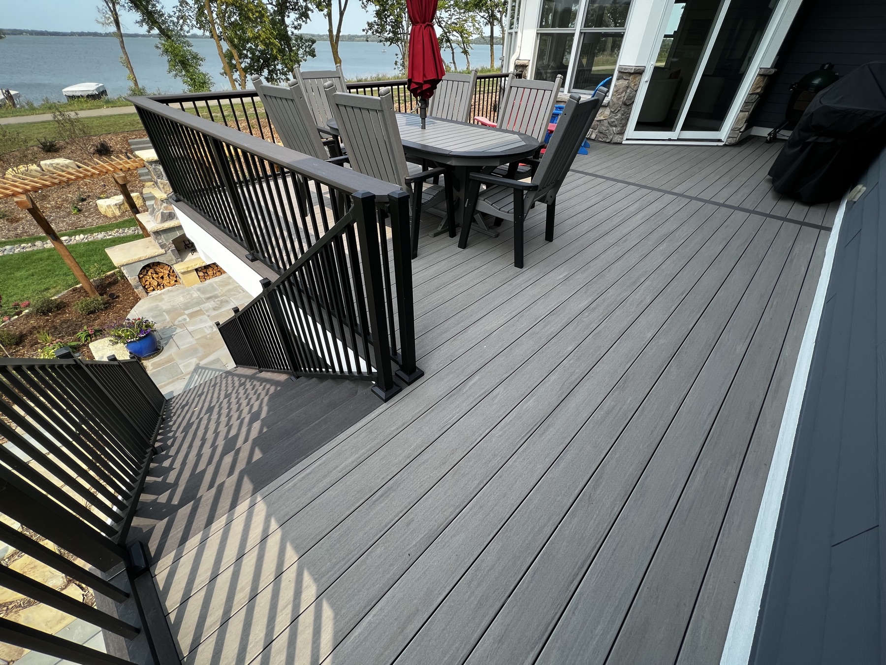Composite deck, lake view