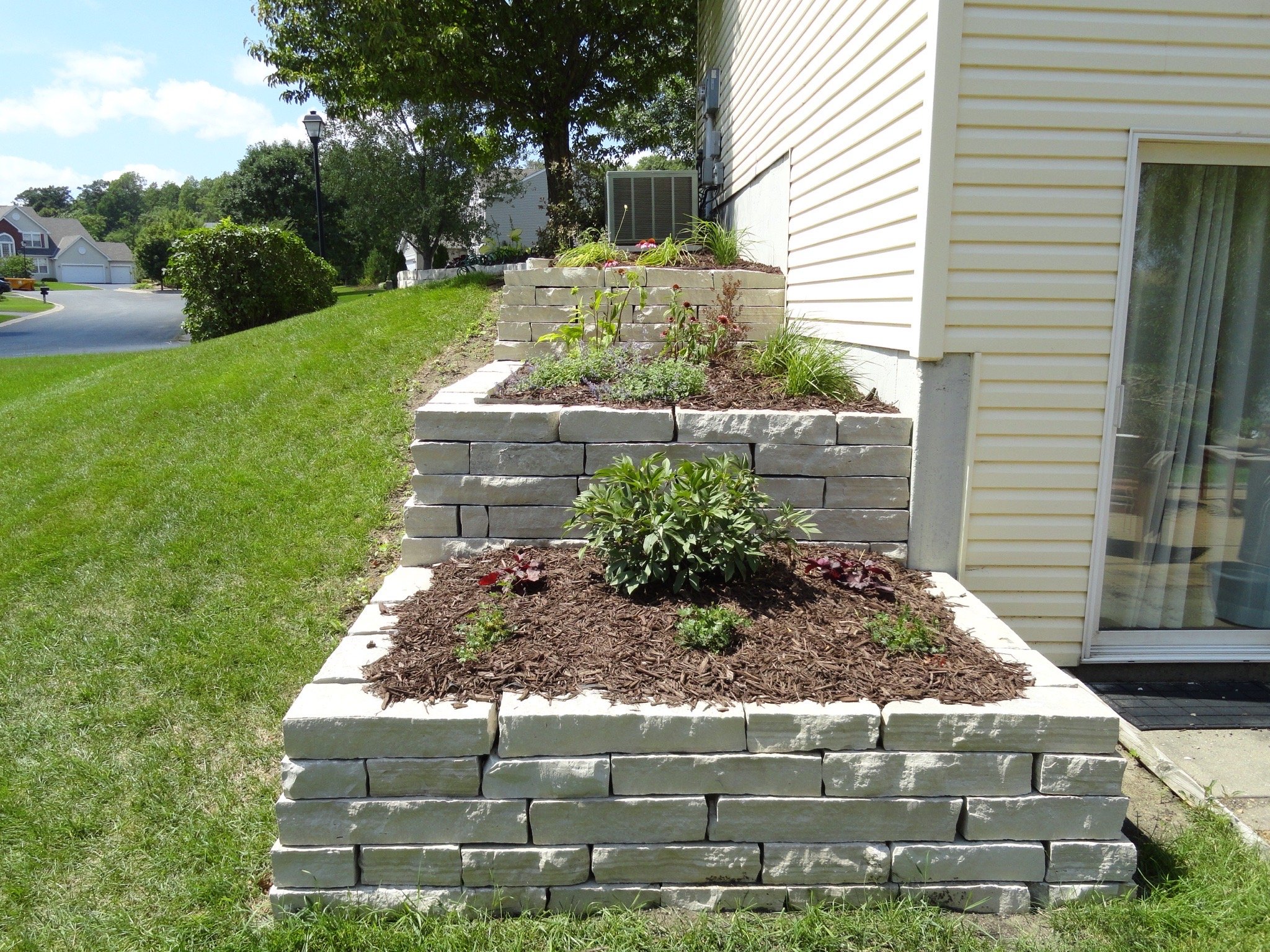 Plymouth landscape design — patio & plantings