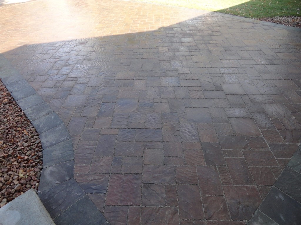 Driveway — interlocking paver close-up