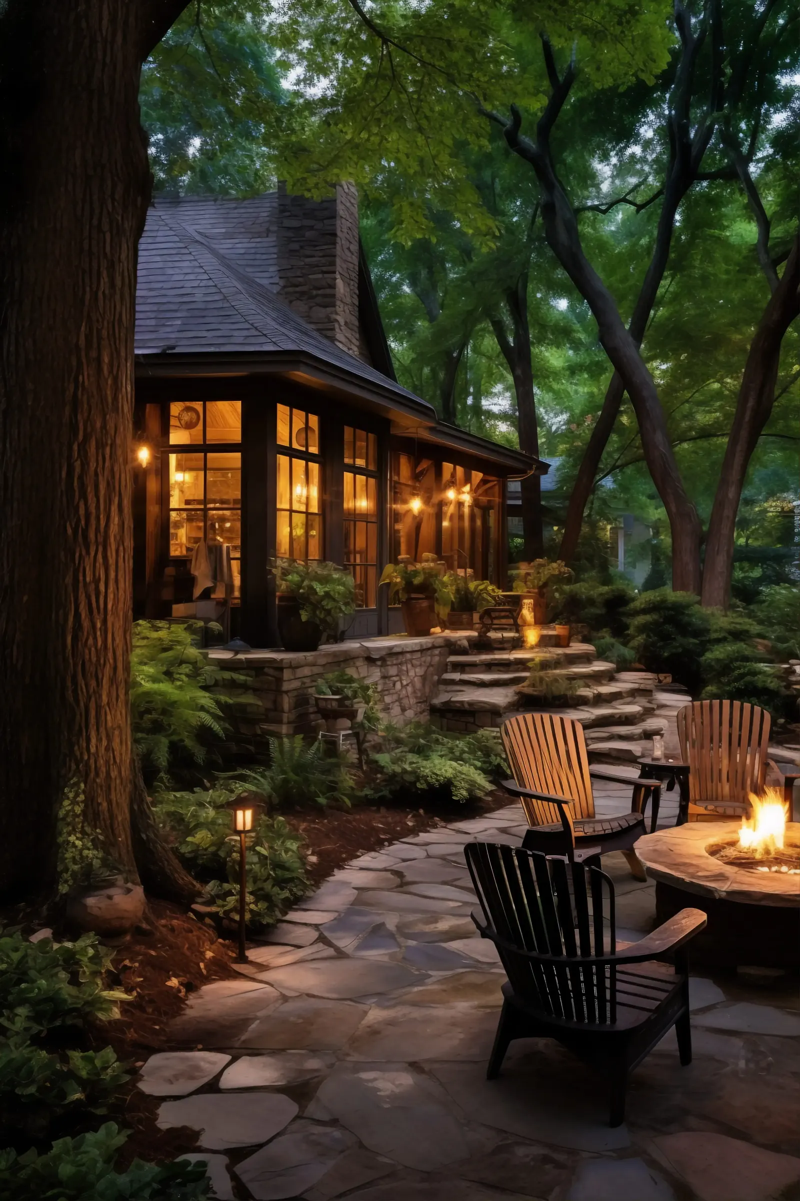 Landscape lighting — circular outdoor lighting