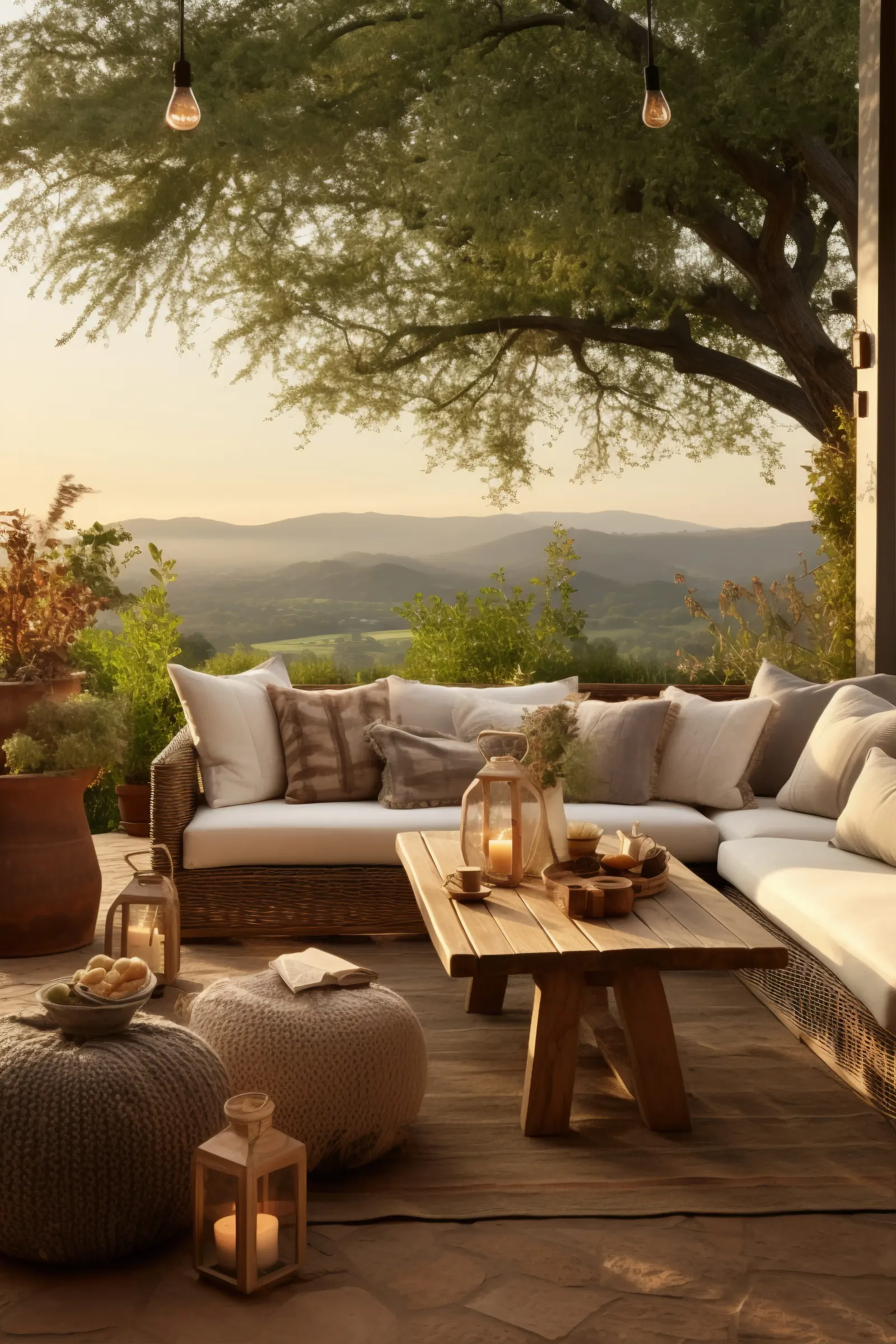 Outdoor living design — connected patio zones