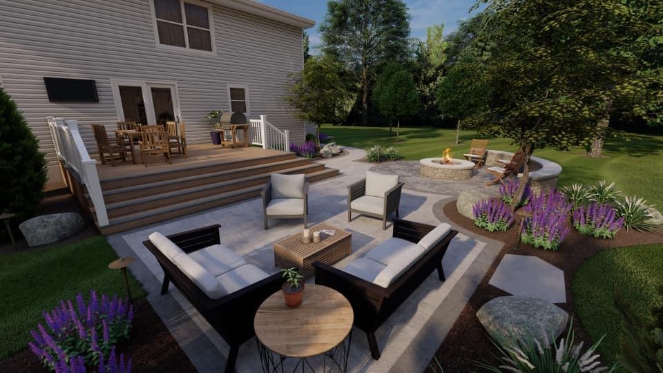 Patio near Lake Minnetonka — lounge patio with fire pit